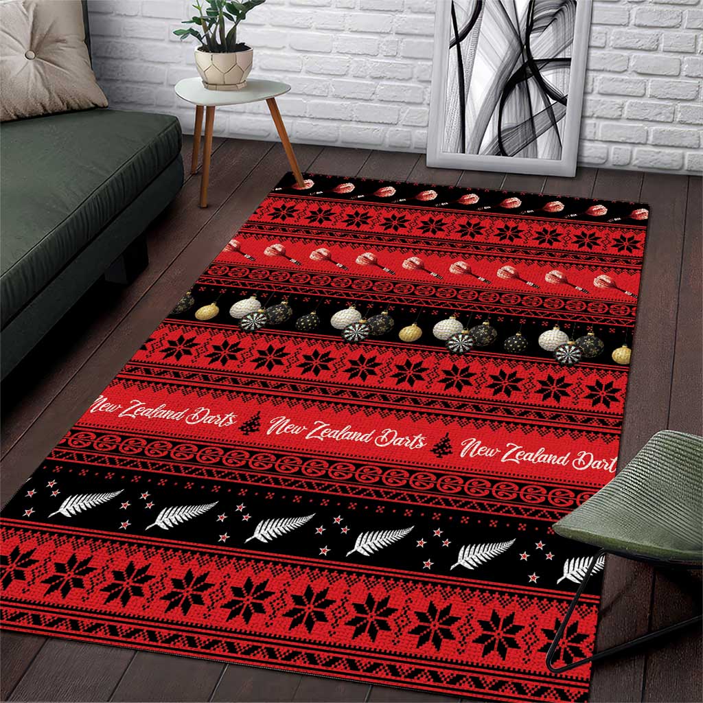New Zealand Darts Christmas Area Rug Merry Xmas Aotearoa Maori Red - Vibe Hoodie