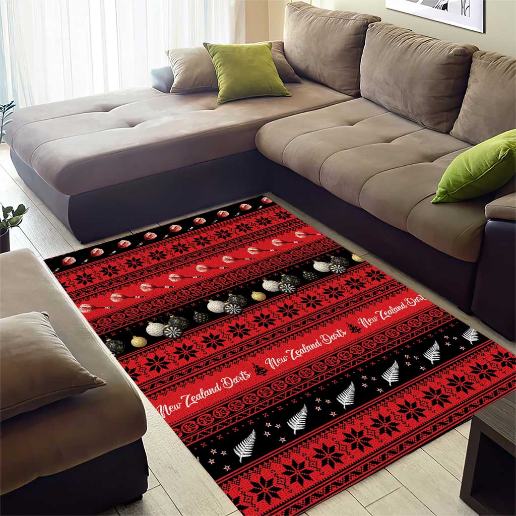 New Zealand Darts Christmas Area Rug Merry Xmas Aotearoa Maori Red - Vibe Hoodie