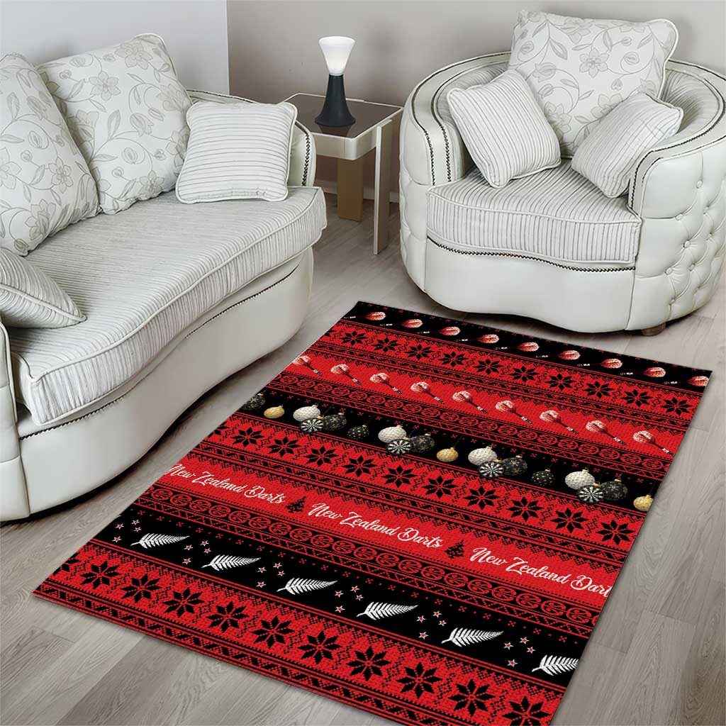 New Zealand Darts Christmas Area Rug Merry Xmas Aotearoa Maori Red - Vibe Hoodie