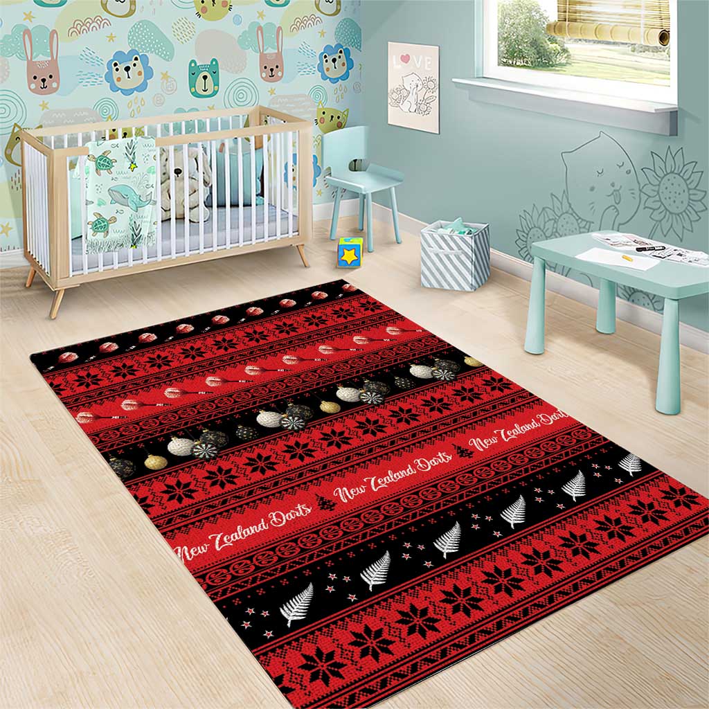 New Zealand Darts Christmas Area Rug Merry Xmas Aotearoa Maori Red - Vibe Hoodie