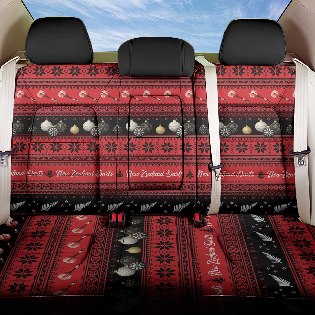 New Zealand Darts Christmas Back Car Seat Cover Merry Xmas Aotearoa Maori Red - Vibe Hoodie