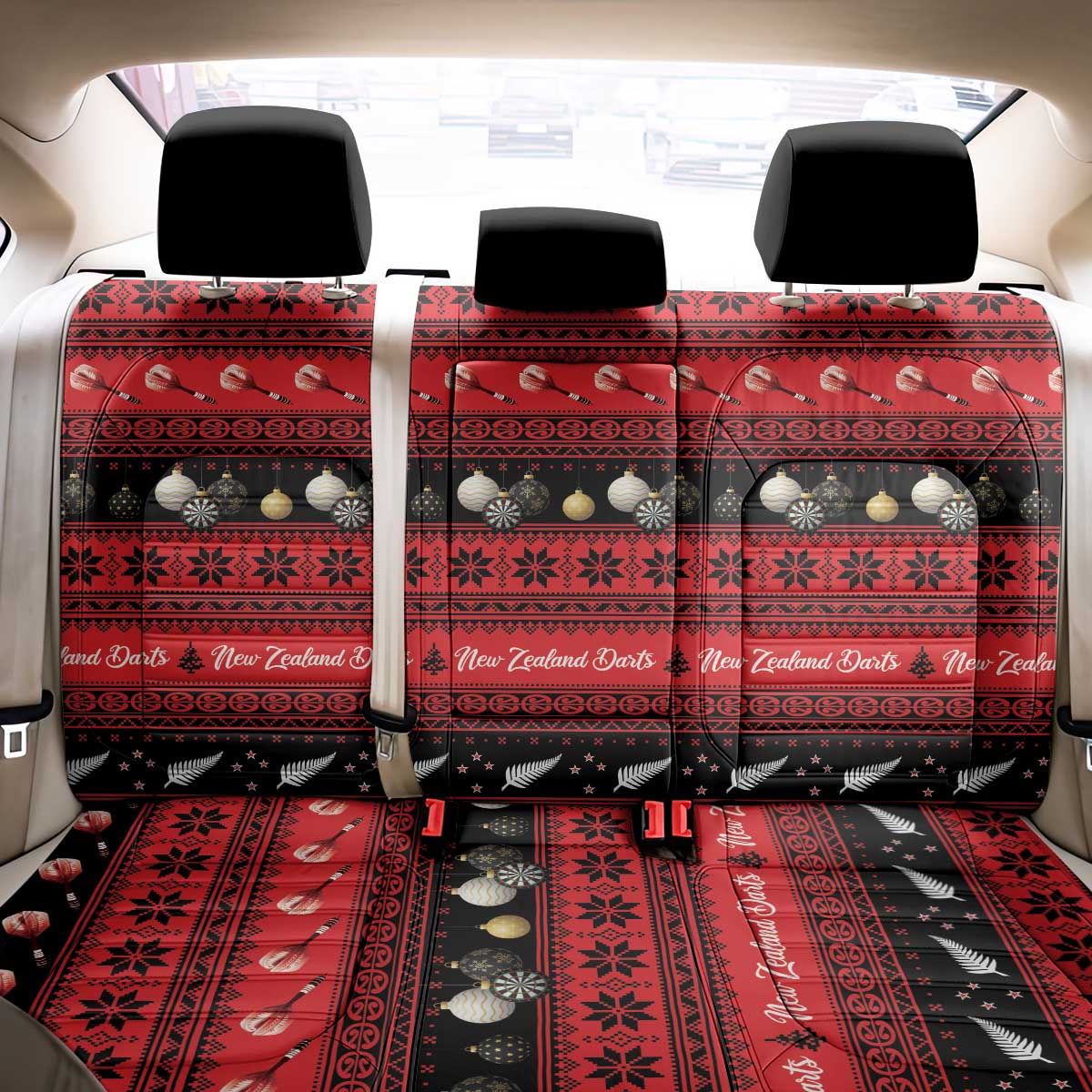New Zealand Darts Christmas Back Car Seat Cover Merry Xmas Aotearoa Maori Red - Vibe Hoodie