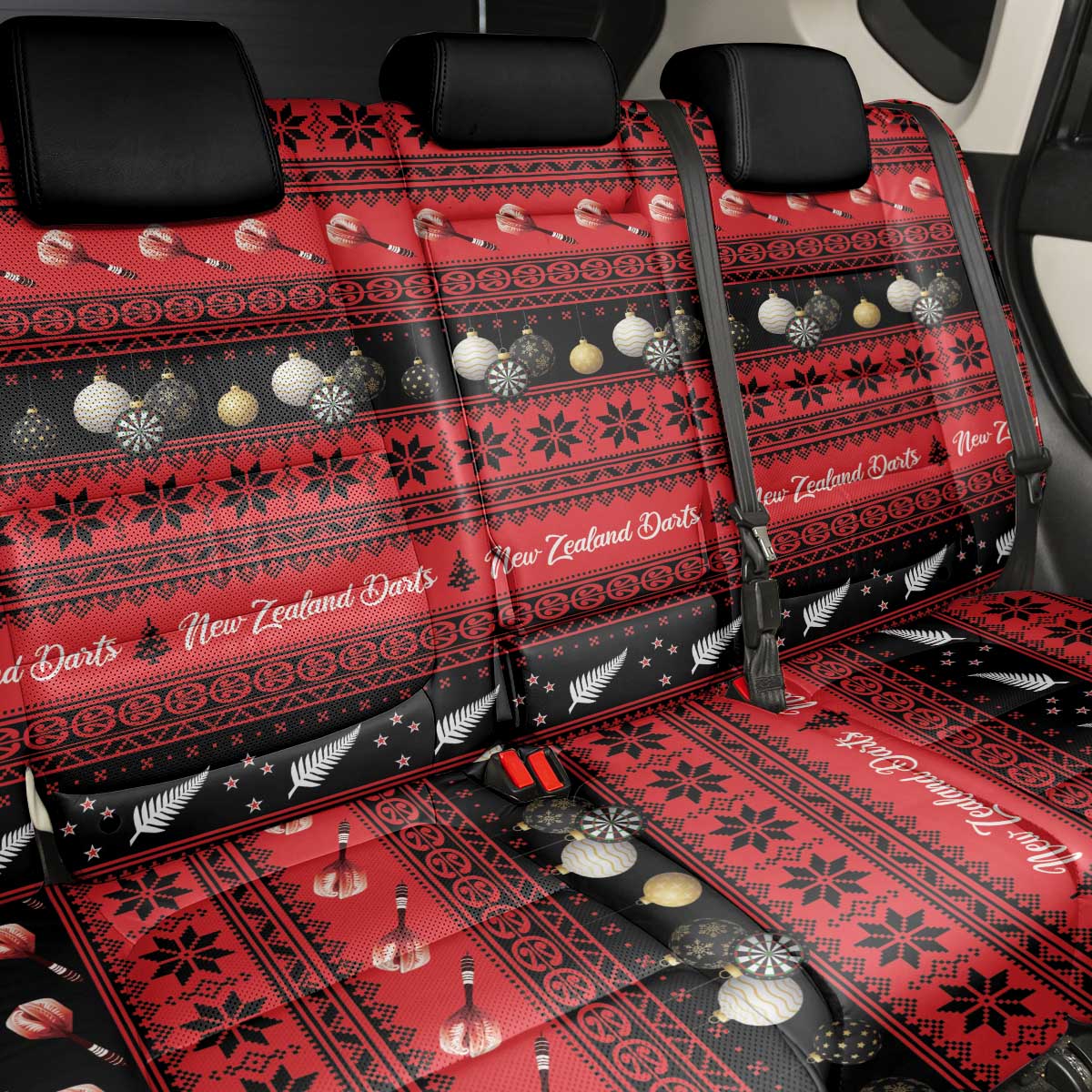 New Zealand Darts Christmas Back Car Seat Cover Merry Xmas Aotearoa Maori Red - Vibe Hoodie