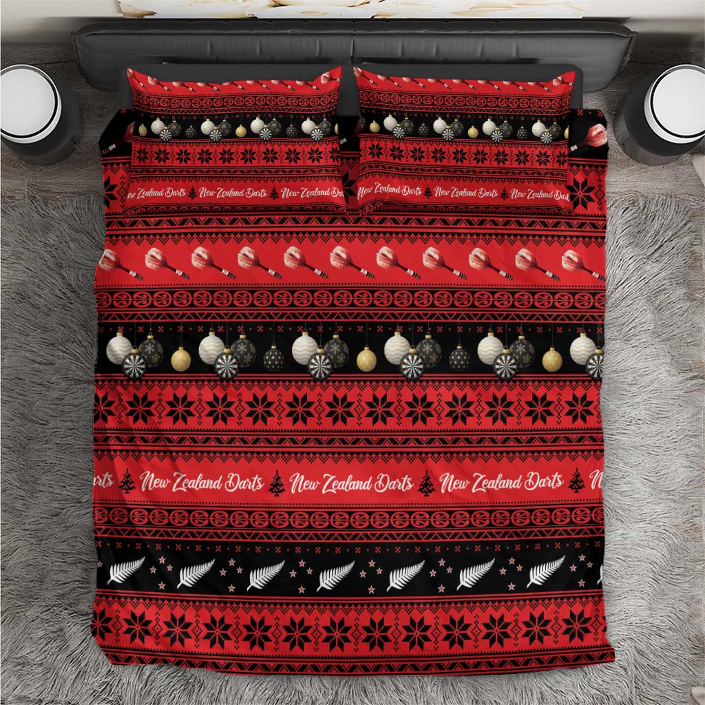 New Zealand Darts Christmas Bedding Set Merry Xmas Aotearoa Maori Red - Vibe Hoodie