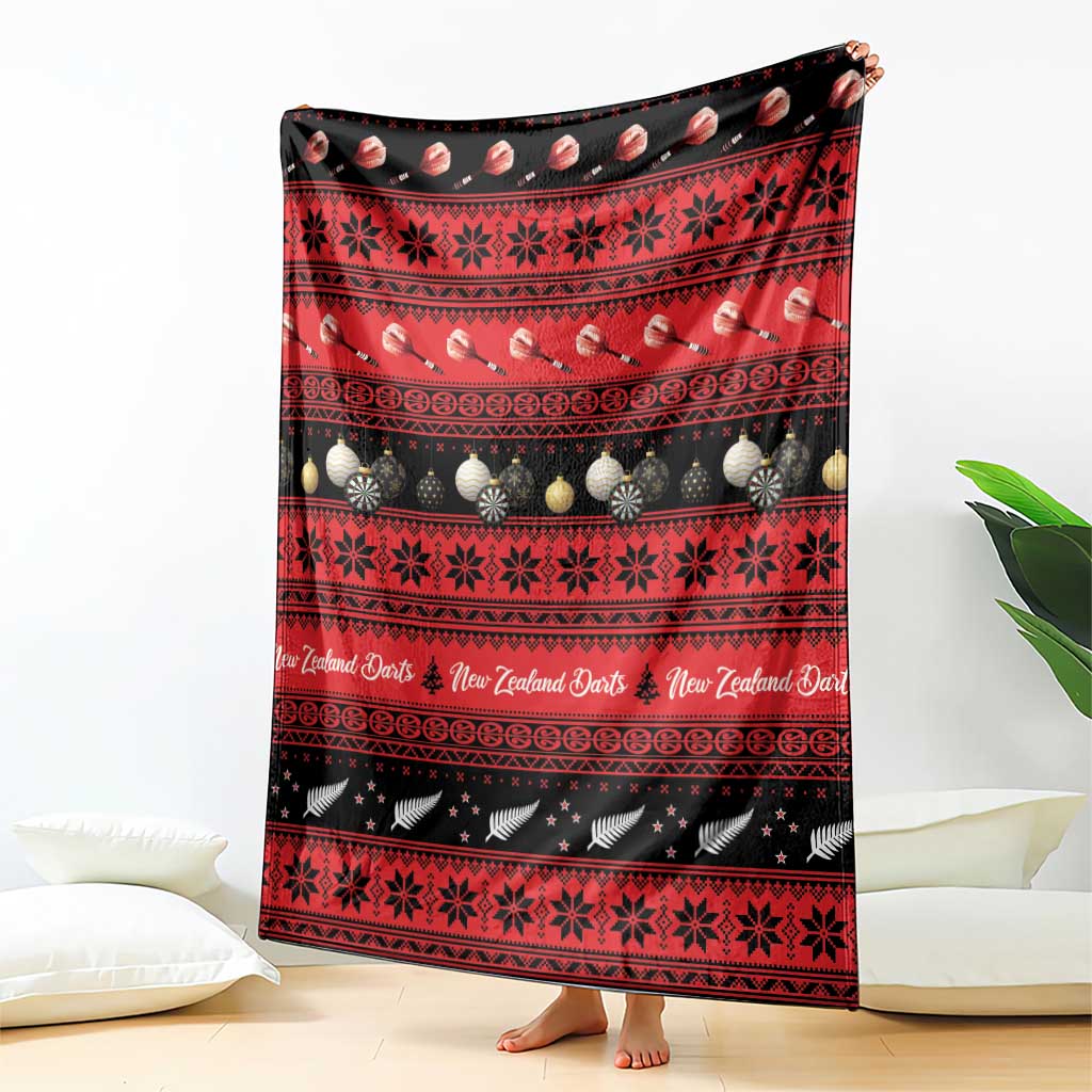 New Zealand Darts Christmas Blanket Merry Xmas Aotearoa Maori Red - Vibe Hoodie