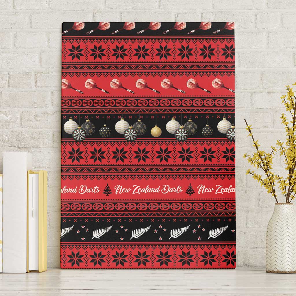 New Zealand Darts Christmas Canvas Wall Art Merry Xmas Aotearoa Maori Red - Vibe Hoodie