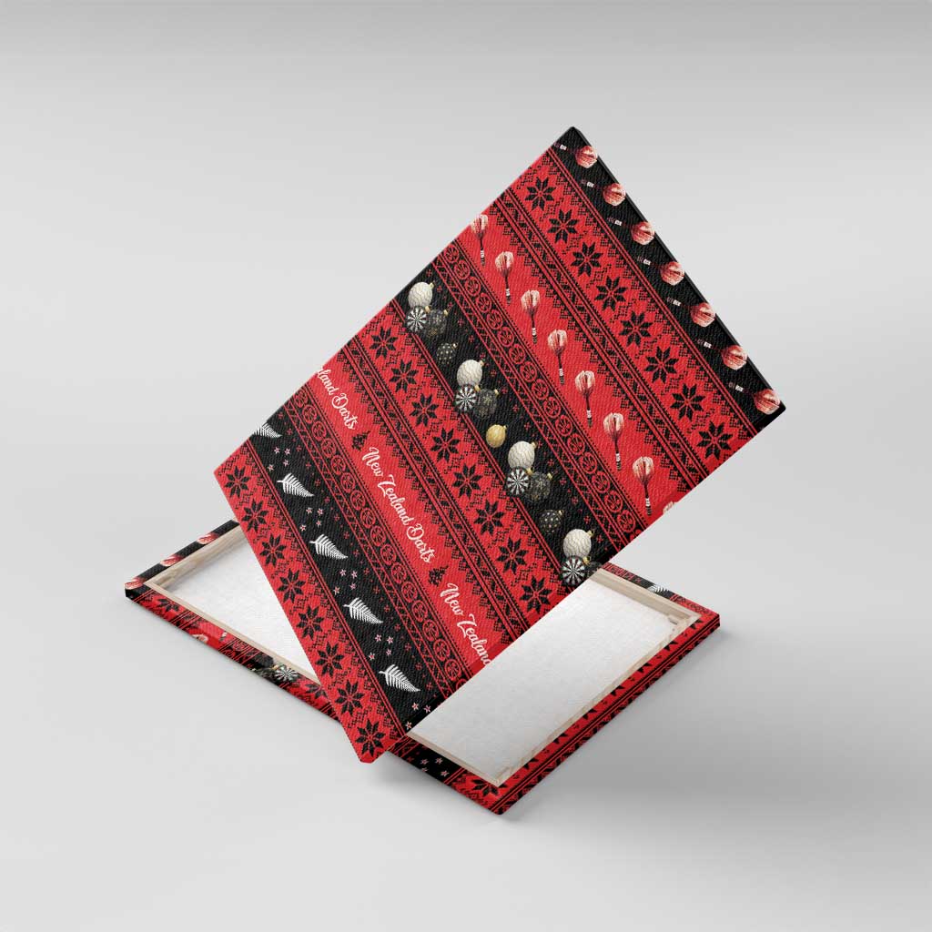 New Zealand Darts Christmas Canvas Wall Art Merry Xmas Aotearoa Maori Red - Vibe Hoodie