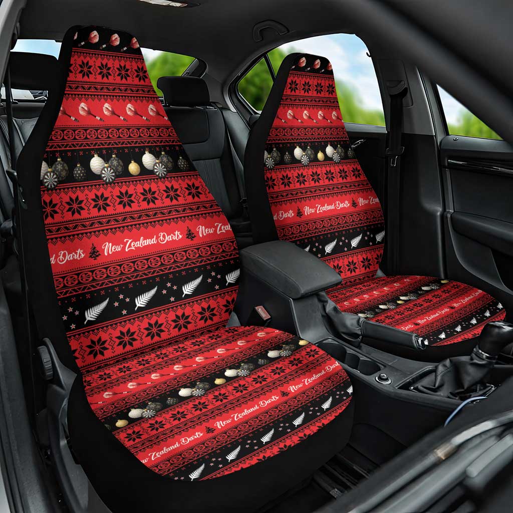 New Zealand Darts Christmas Car Seat Cover Merry Xmas Aotearoa Maori Red - Vibe Hoodie