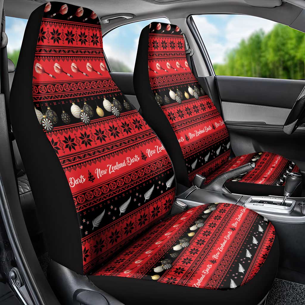 New Zealand Darts Christmas Car Seat Cover Merry Xmas Aotearoa Maori Red - Vibe Hoodie