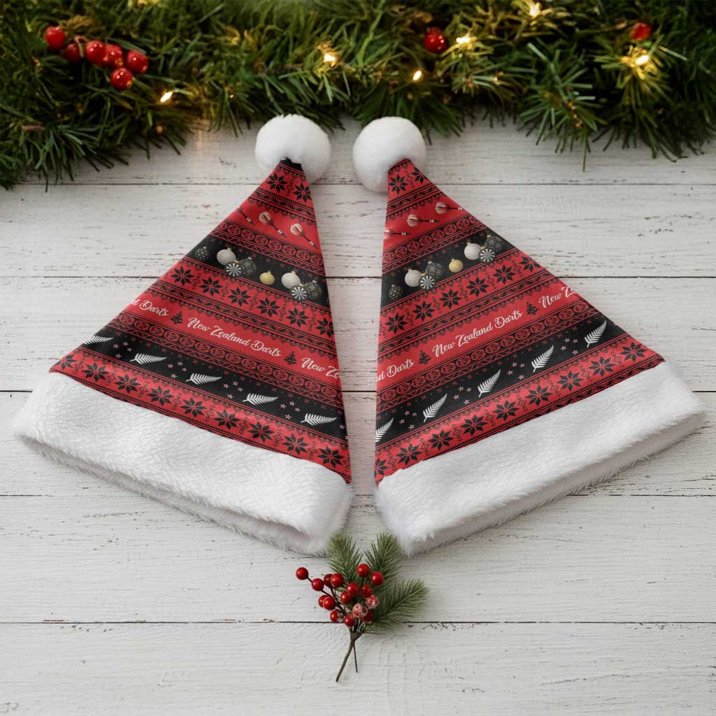 New Zealand Darts Christmas Santa Hat Merry Xmas Aotearoa Maori Red - Vibe Hoodie