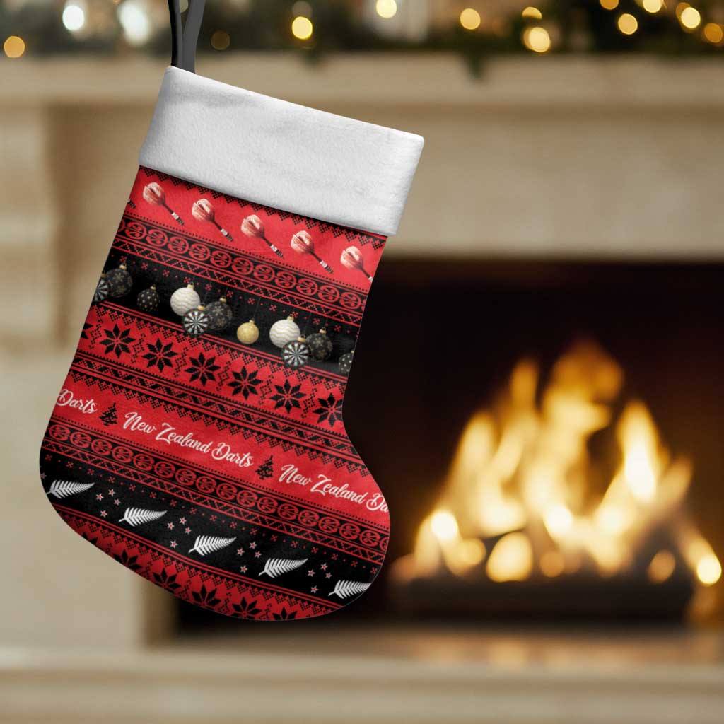 New Zealand Darts Christmas Stocking Merry Xmas Aotearoa Maori Red - Vibe Hoodie