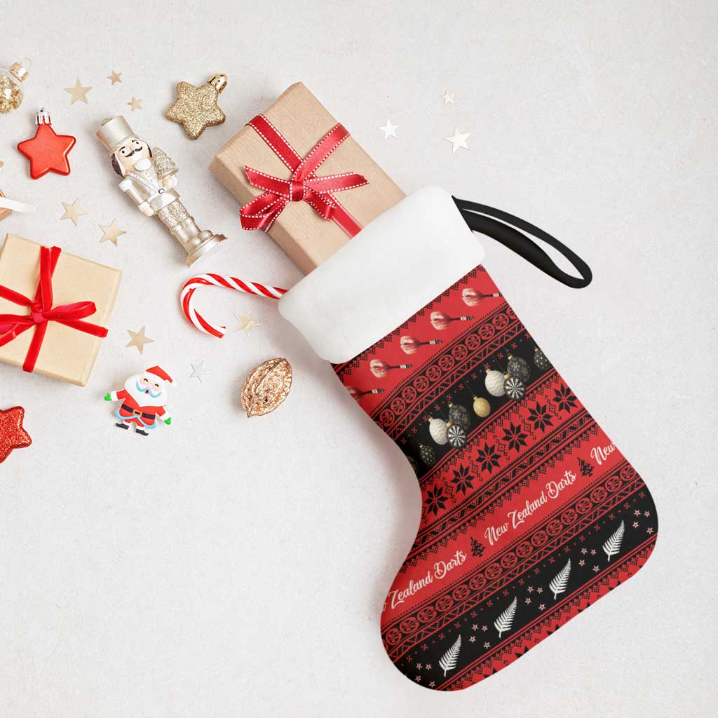 New Zealand Darts Christmas Stocking Merry Xmas Aotearoa Maori Red - Vibe Hoodie