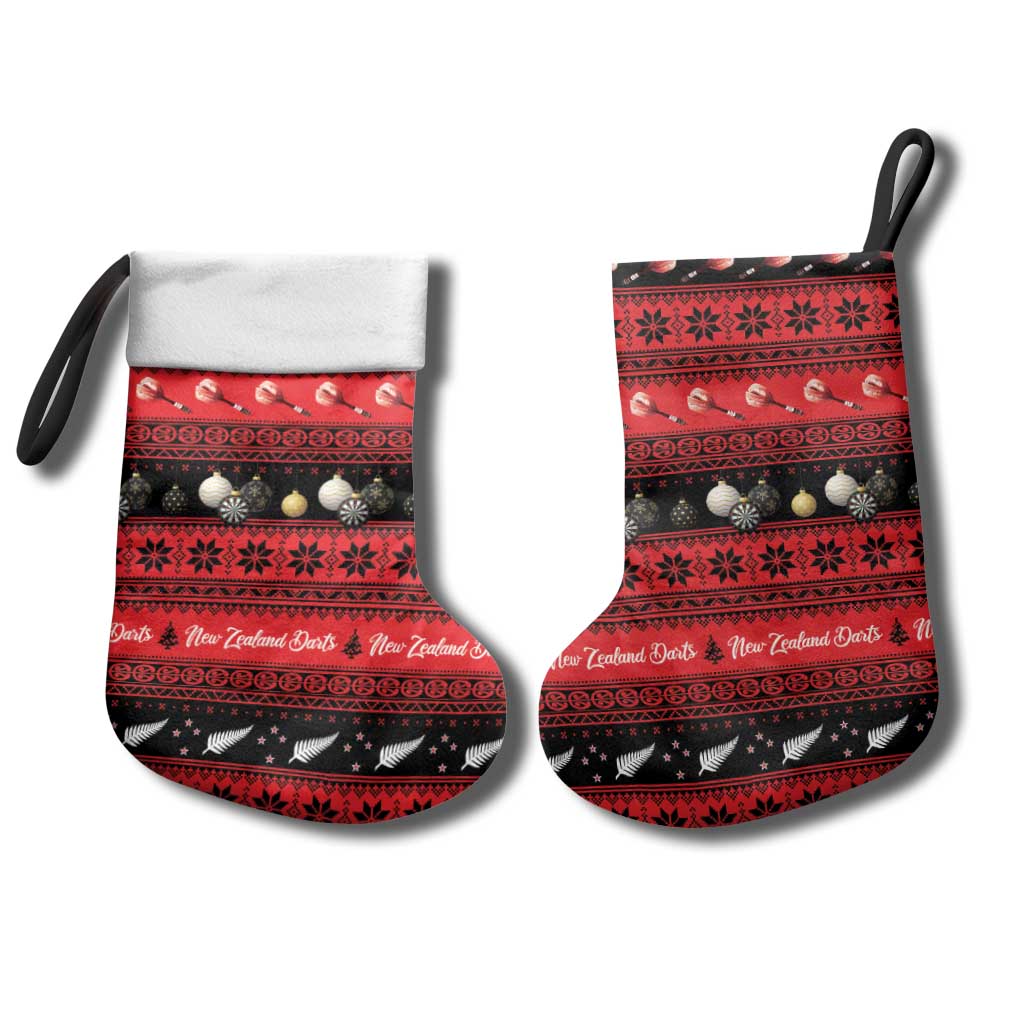 New Zealand Darts Christmas Stocking Merry Xmas Aotearoa Maori Red - Vibe Hoodie