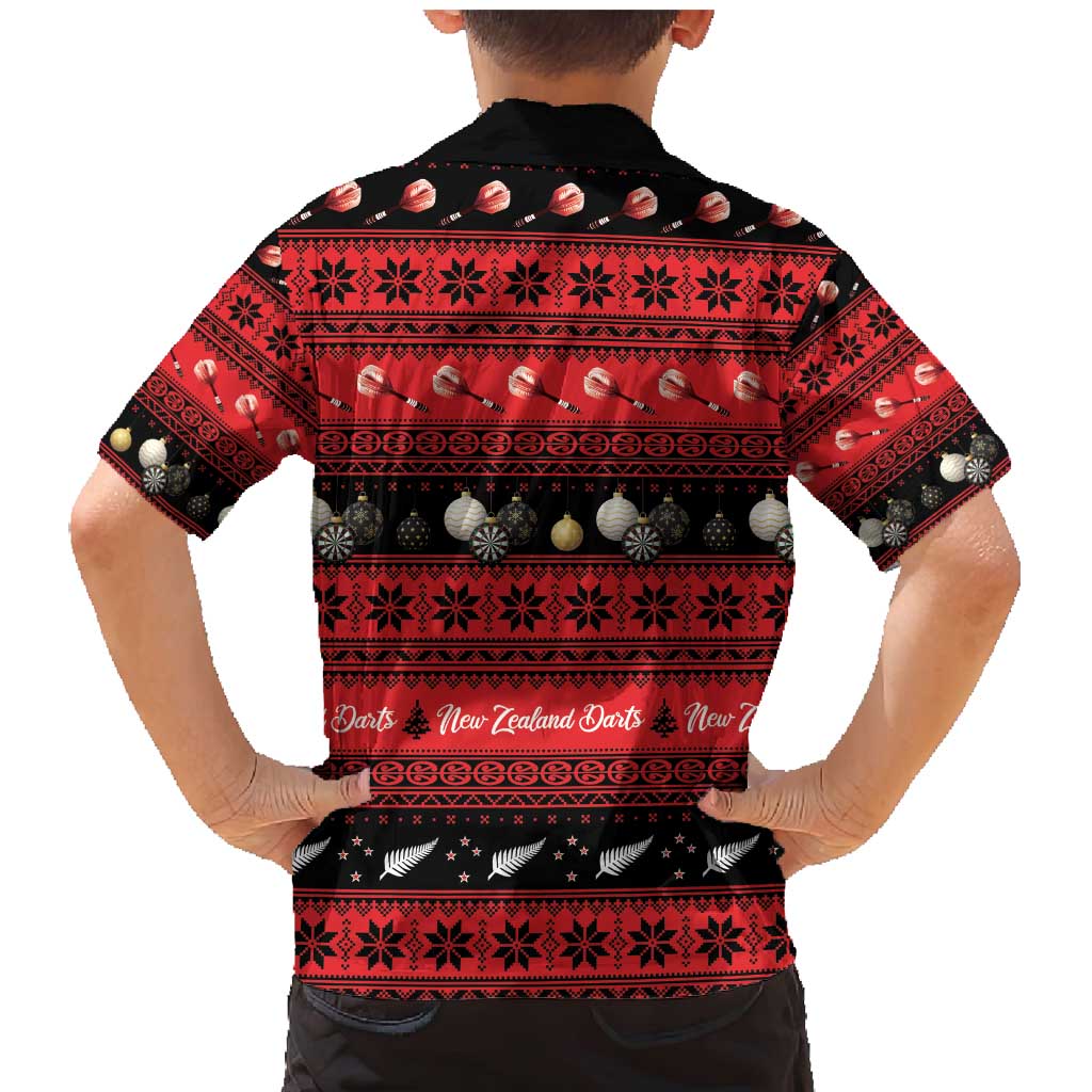 New Zealand Darts Christmas Family Matching Mermaid Dress and Hawaiian Shirt Merry Xmas Aotearoa Maori Red - Vibe Hoodie