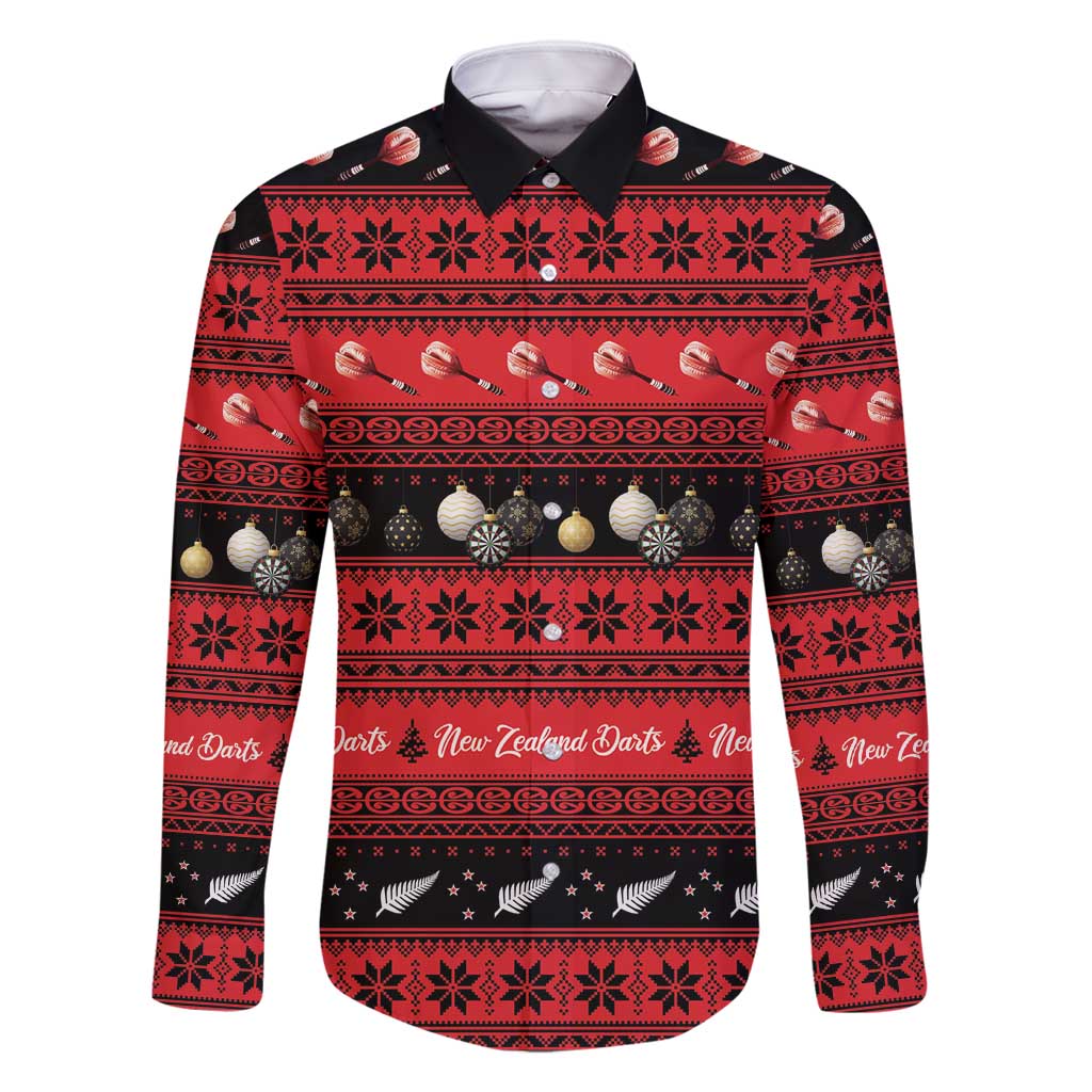 New Zealand Darts Christmas Family Matching Mermaid Dress and Hawaiian Shirt Merry Xmas Aotearoa Maori Red - Vibe Hoodie