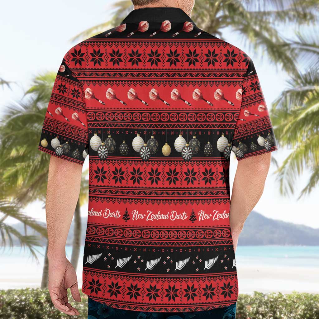 New Zealand Darts Christmas Hawaiian Shirt Merry Xmas Aotearoa Maori Red - Vibe Hoodie