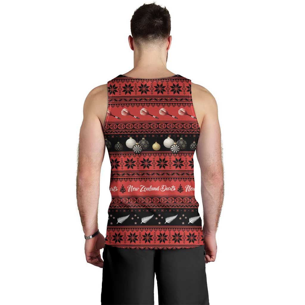 New Zealand Darts Christmas Men Tank Top Merry Xmas Aotearoa Maori Red - Vibe Hoodie