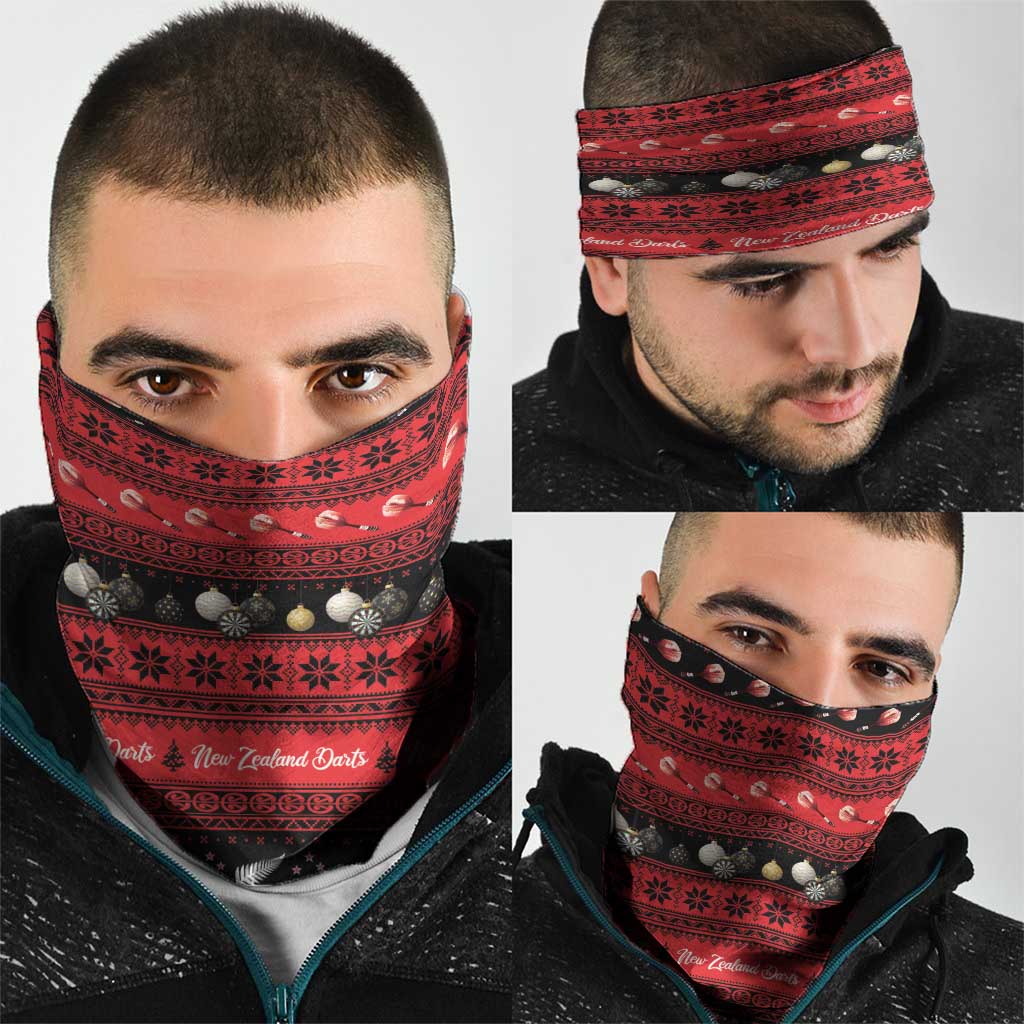New Zealand Darts Christmas Neck Gaiter Merry Xmas Aotearoa Maori Red - Vibe Hoodie