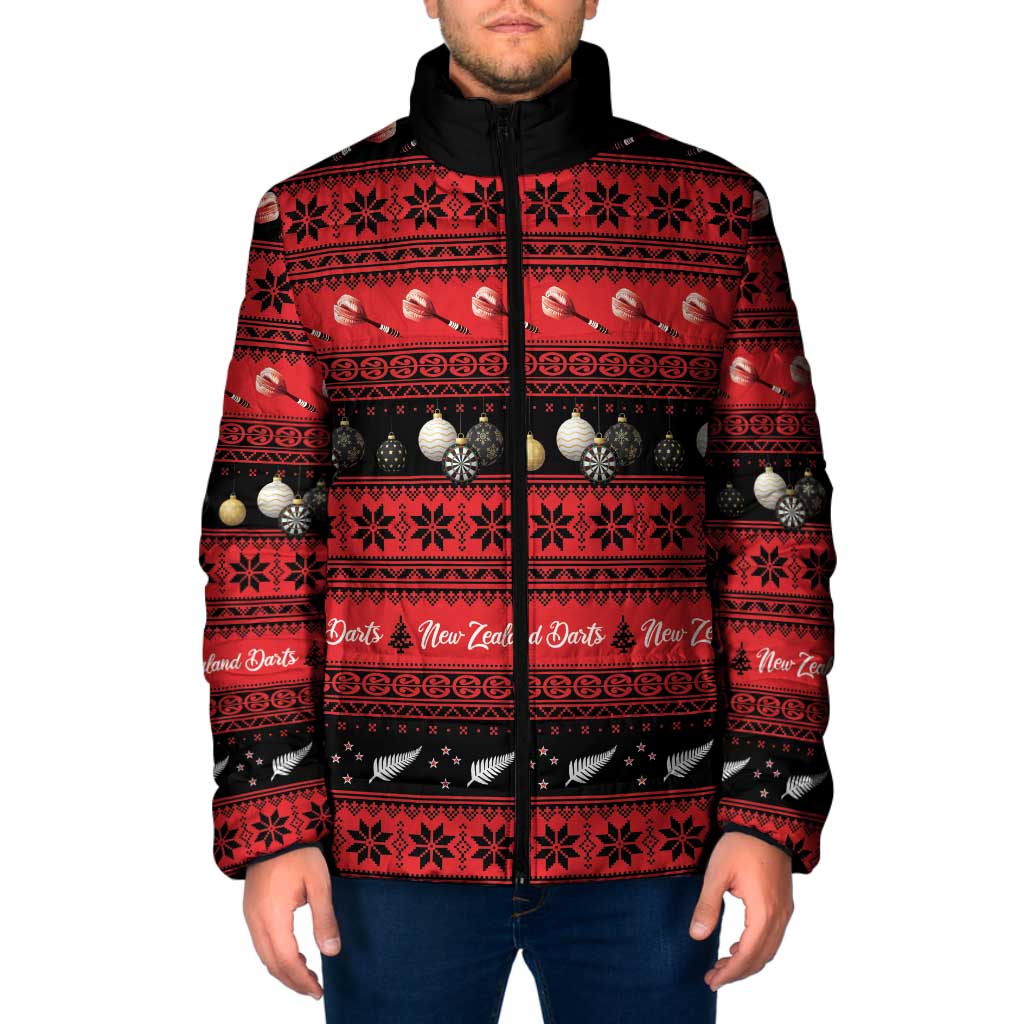 New Zealand Darts Christmas Padded Jacket Merry Xmas Aotearoa Maori Red - Vibe Hoodie