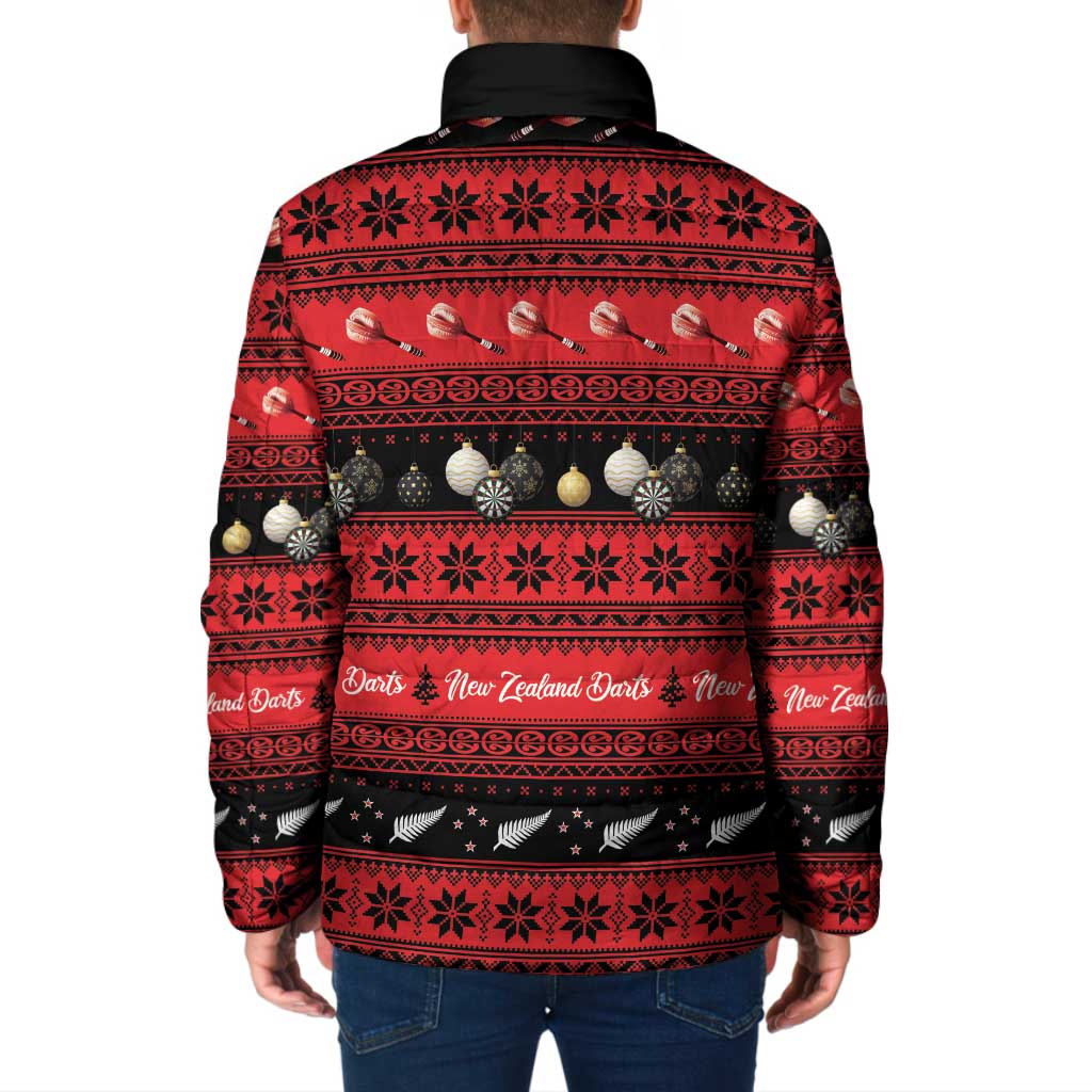 New Zealand Darts Christmas Padded Jacket Merry Xmas Aotearoa Maori Red - Vibe Hoodie