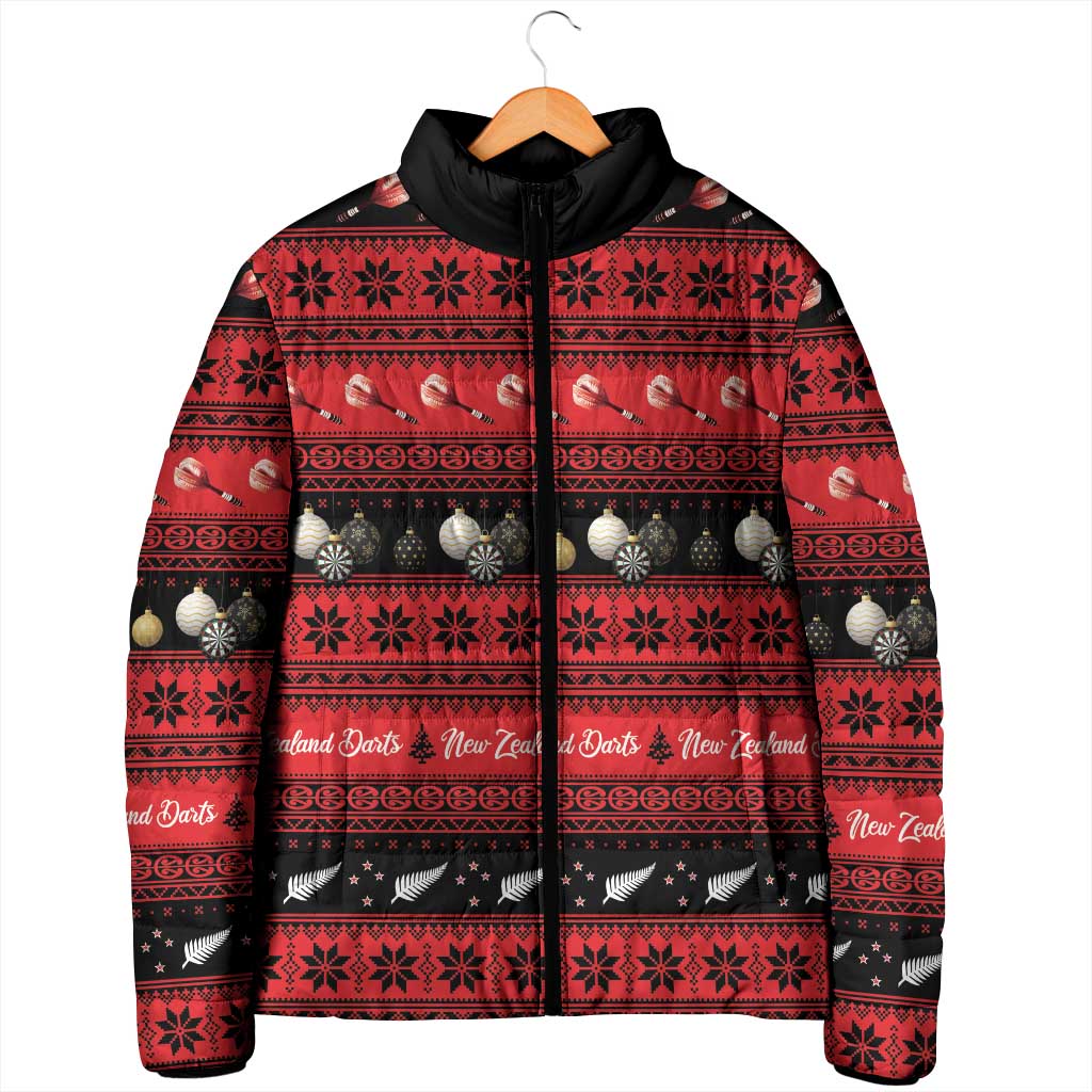 New Zealand Darts Christmas Padded Jacket Merry Xmas Aotearoa Maori Red - Vibe Hoodie