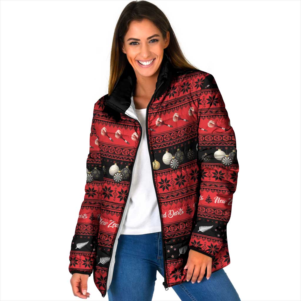 New Zealand Darts Christmas Padded Jacket Merry Xmas Aotearoa Maori Red - Vibe Hoodie