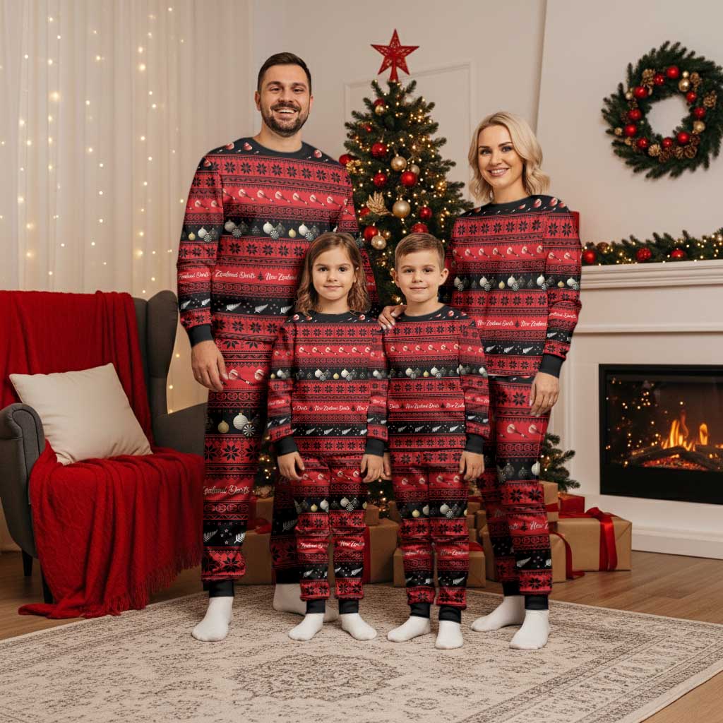 New Zealand Darts Christmas Pajama Set Merry Xmas Aotearoa Maori Red - Vibe Hoodie