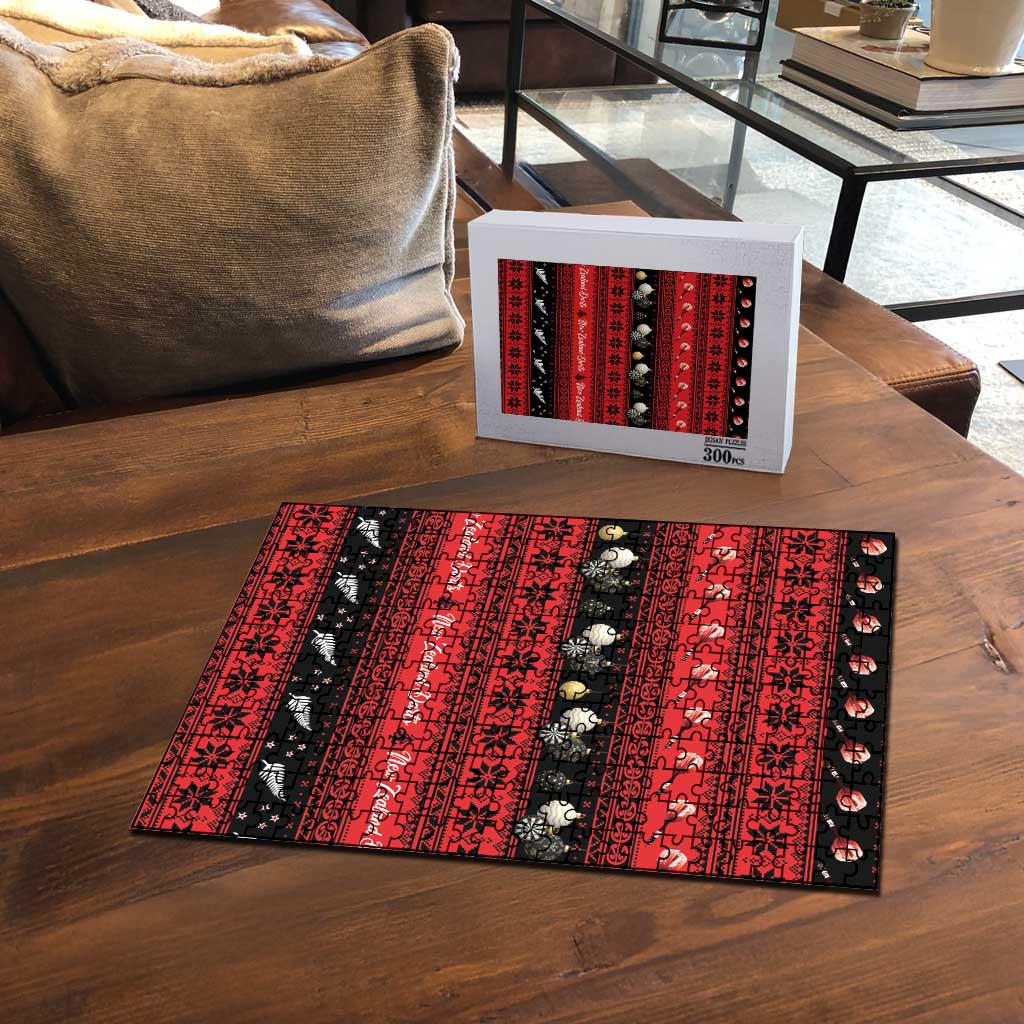 New Zealand Darts Christmas Puzzle Merry Xmas Aotearoa Maori Red - Vibe Hoodie