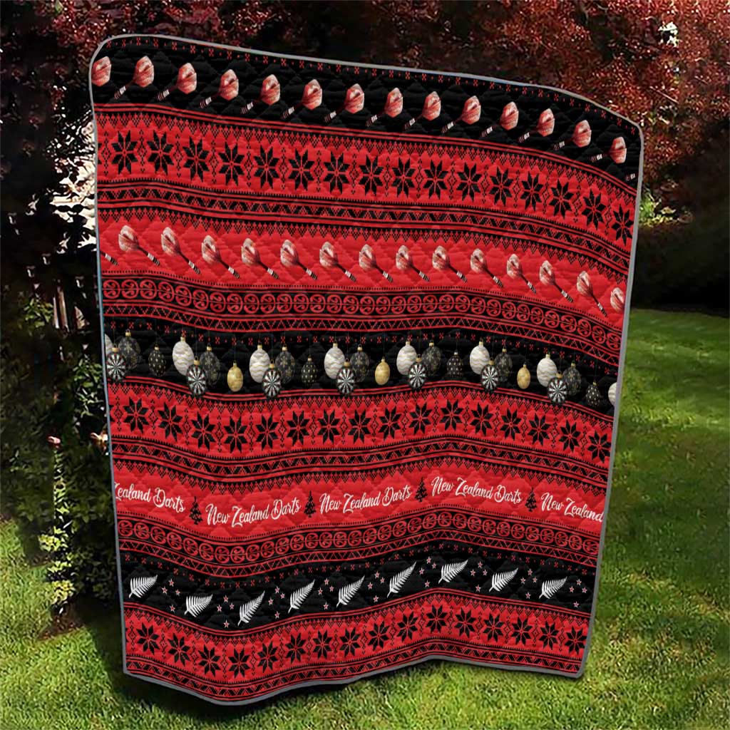 New Zealand Darts Christmas Quilt Merry Xmas Aotearoa Maori Red - Vibe Hoodie