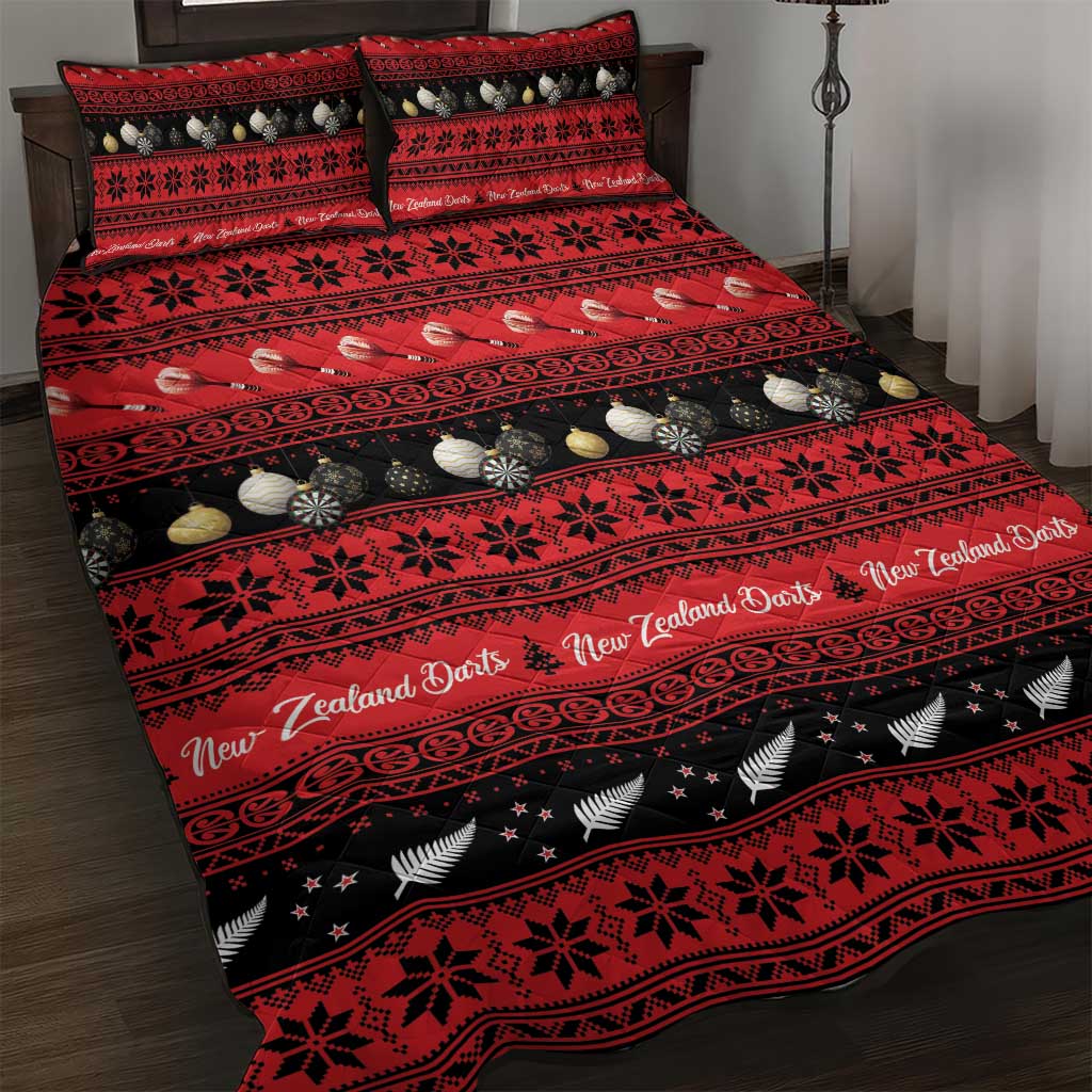 New Zealand Darts Christmas Quilt Bed Set Merry Xmas Aotearoa Maori Red - Vibe Hoodie