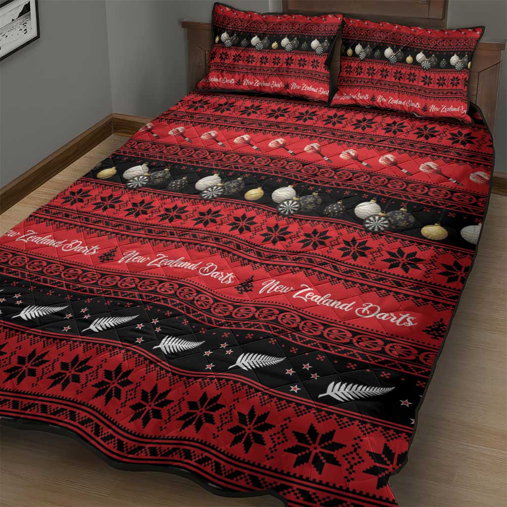 New Zealand Darts Christmas Quilt Bed Set Merry Xmas Aotearoa Maori Red - Vibe Hoodie