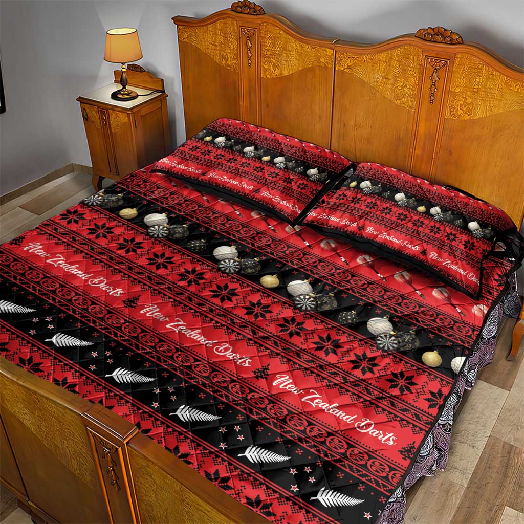 New Zealand Darts Christmas Quilt Bed Set Merry Xmas Aotearoa Maori Red - Vibe Hoodie
