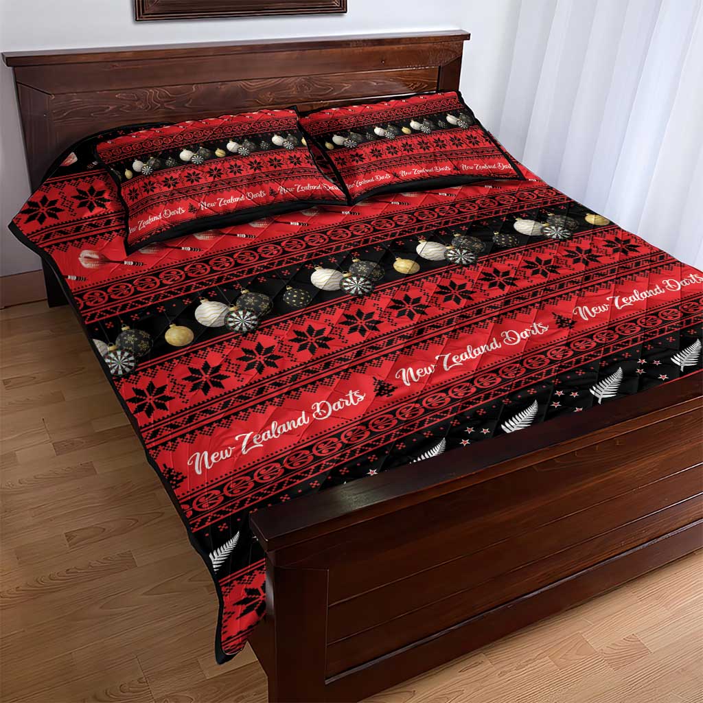 New Zealand Darts Christmas Quilt Bed Set Merry Xmas Aotearoa Maori Red - Vibe Hoodie