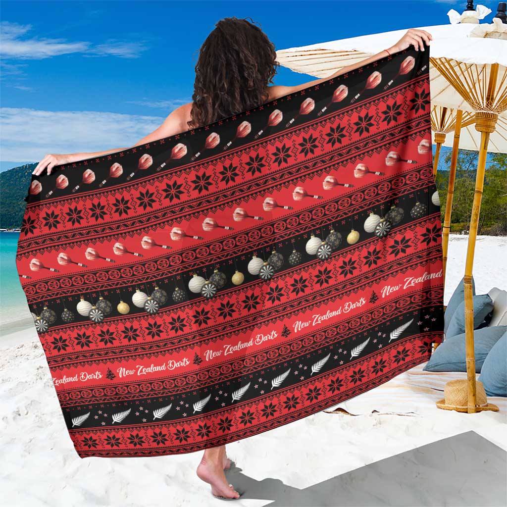 New Zealand Darts Christmas Sarong Merry Xmas Aotearoa Maori Red - Vibe Hoodie