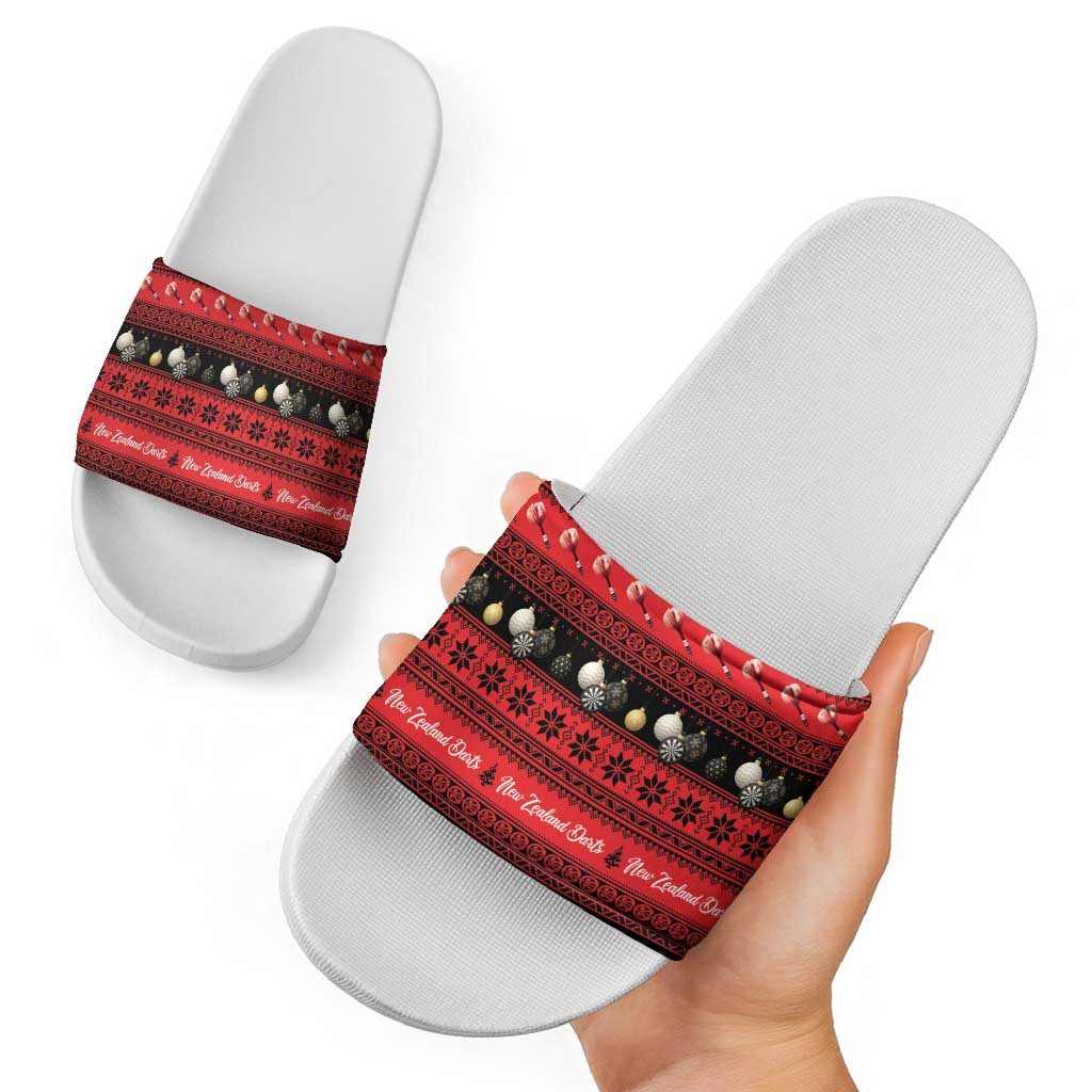 New Zealand Darts Christmas Slide Sandals Merry Xmas Aotearoa Maori Red - Vibe Hoodie