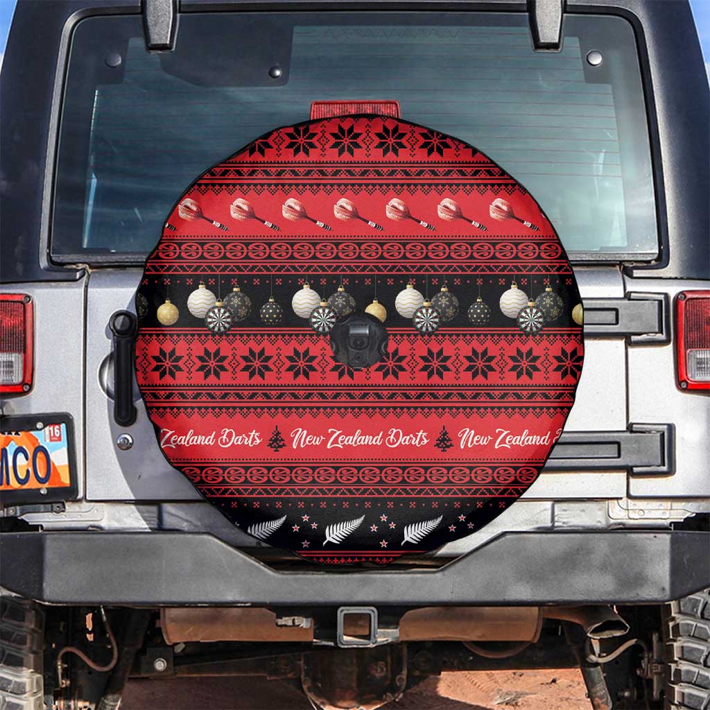 New Zealand Darts Christmas Spare Tire Cover Merry Xmas Aotearoa Maori Red - Vibe Hoodie