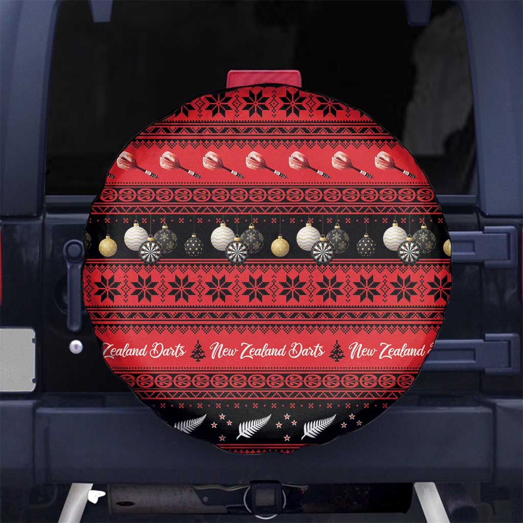 New Zealand Darts Christmas Spare Tire Cover Merry Xmas Aotearoa Maori Red - Vibe Hoodie