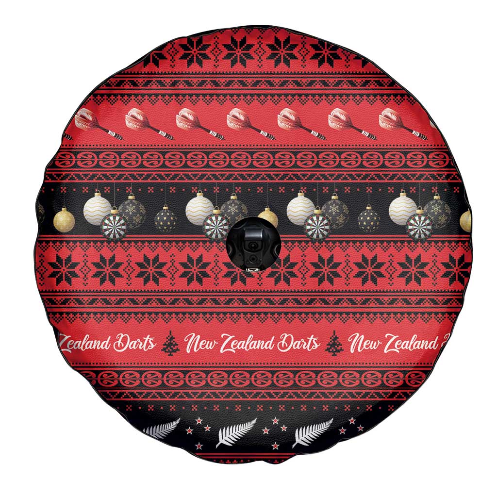 New Zealand Darts Christmas Spare Tire Cover Merry Xmas Aotearoa Maori Red - Vibe Hoodie