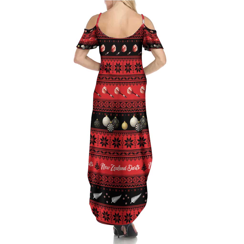 New Zealand Darts Christmas Summer Maxi Dress Merry Xmas Aotearoa Maori Red - Vibe Hoodie