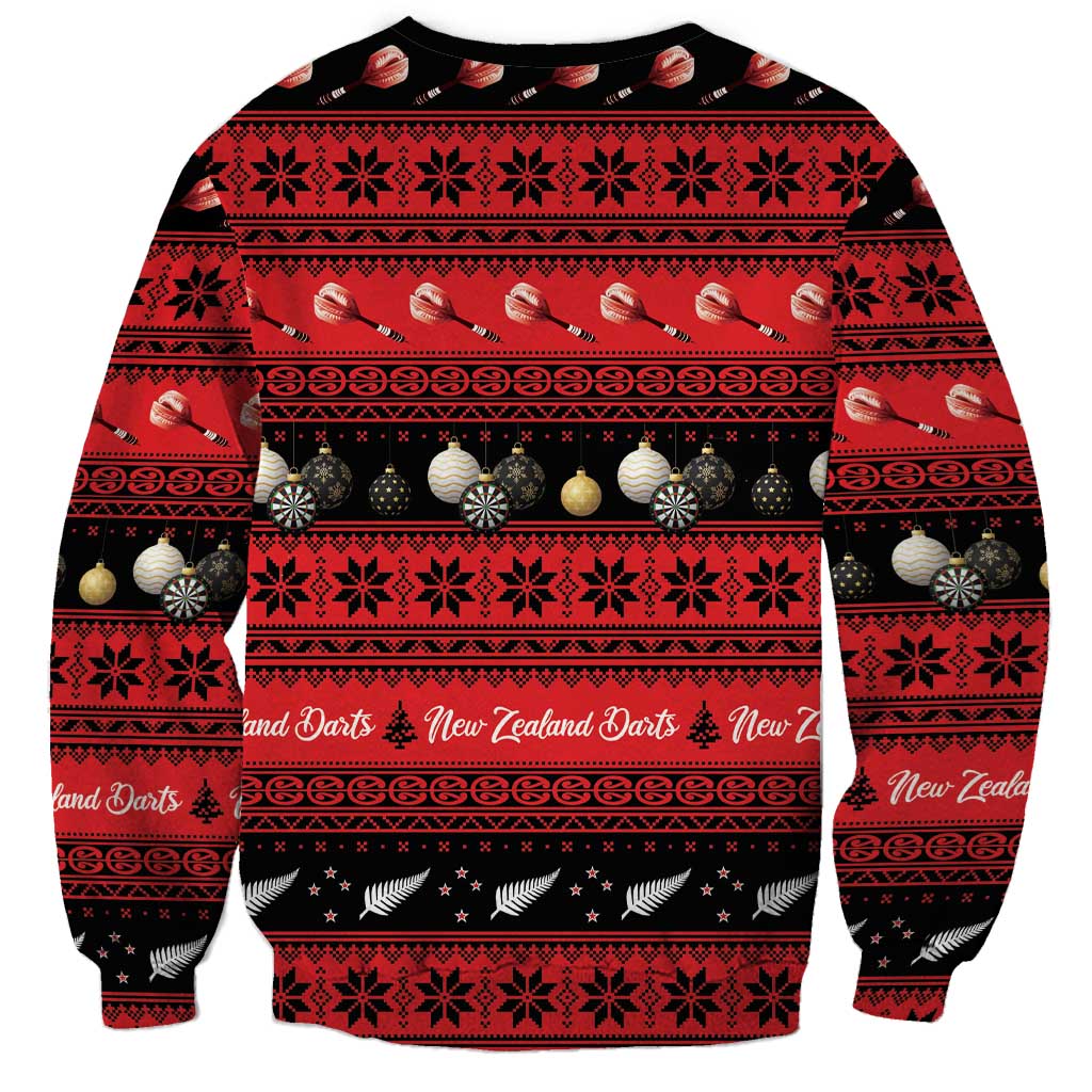 New Zealand Darts Christmas Sweatshirt Merry Xmas Aotearoa Maori Red - Vibe Hoodie