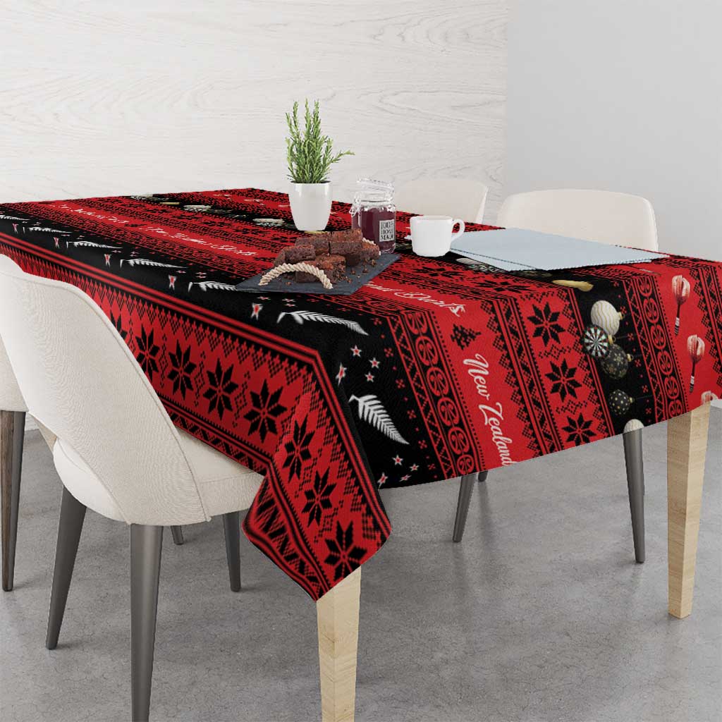 New Zealand Darts Christmas Tablecloth Merry Xmas Aotearoa Maori Red - Vibe Hoodie