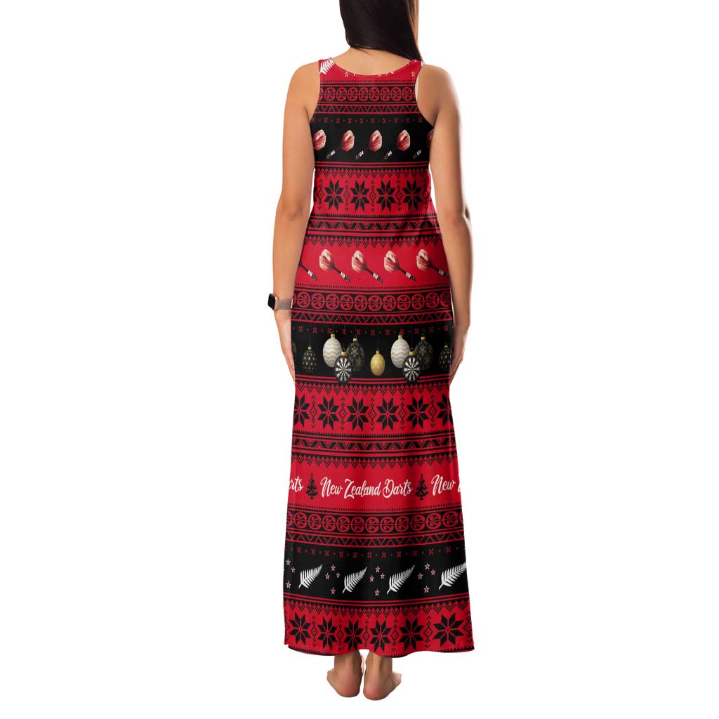 New Zealand Darts Christmas Tank Maxi Dress Merry Xmas Aotearoa Maori Red - Vibe Hoodie