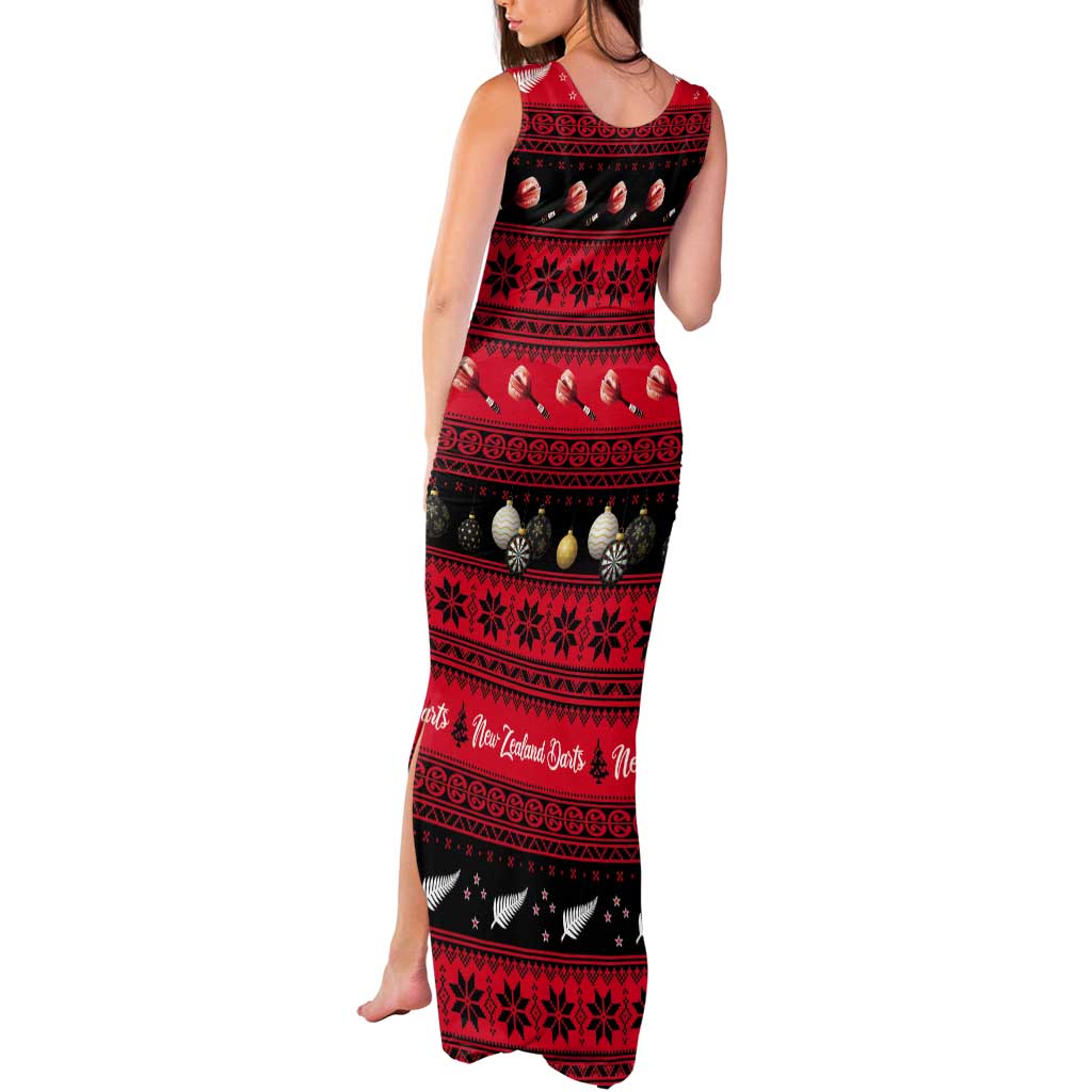 New Zealand Darts Christmas Tank Maxi Dress Merry Xmas Aotearoa Maori Red - Vibe Hoodie