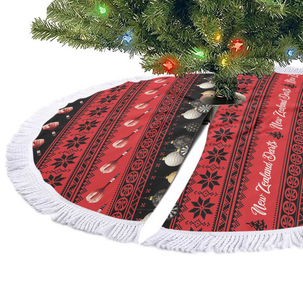 New Zealand Darts Christmas Tree Skirt Merry Xmas Aotearoa Maori Red - Vibe Hoodie