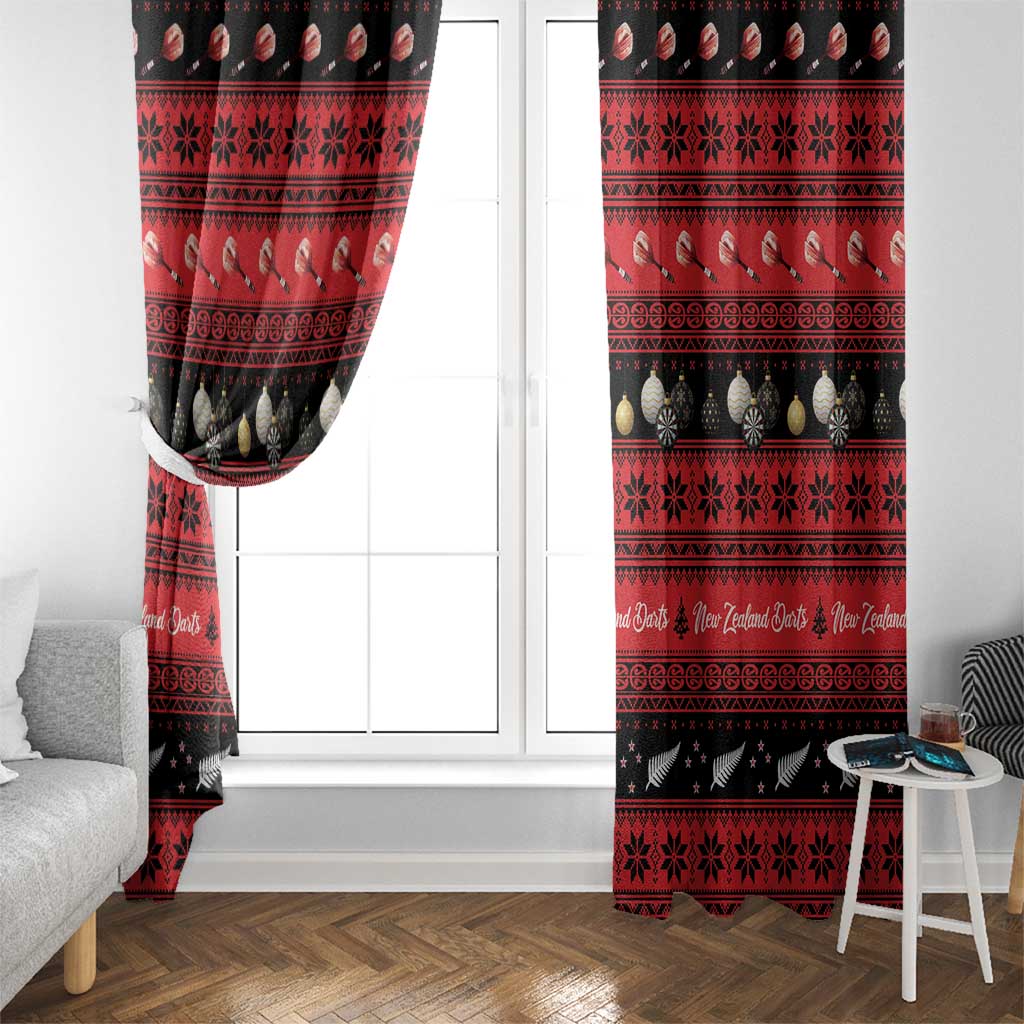 New Zealand Darts Christmas Window Curtain Merry Xmas Aotearoa Maori Red - Vibe Hoodie