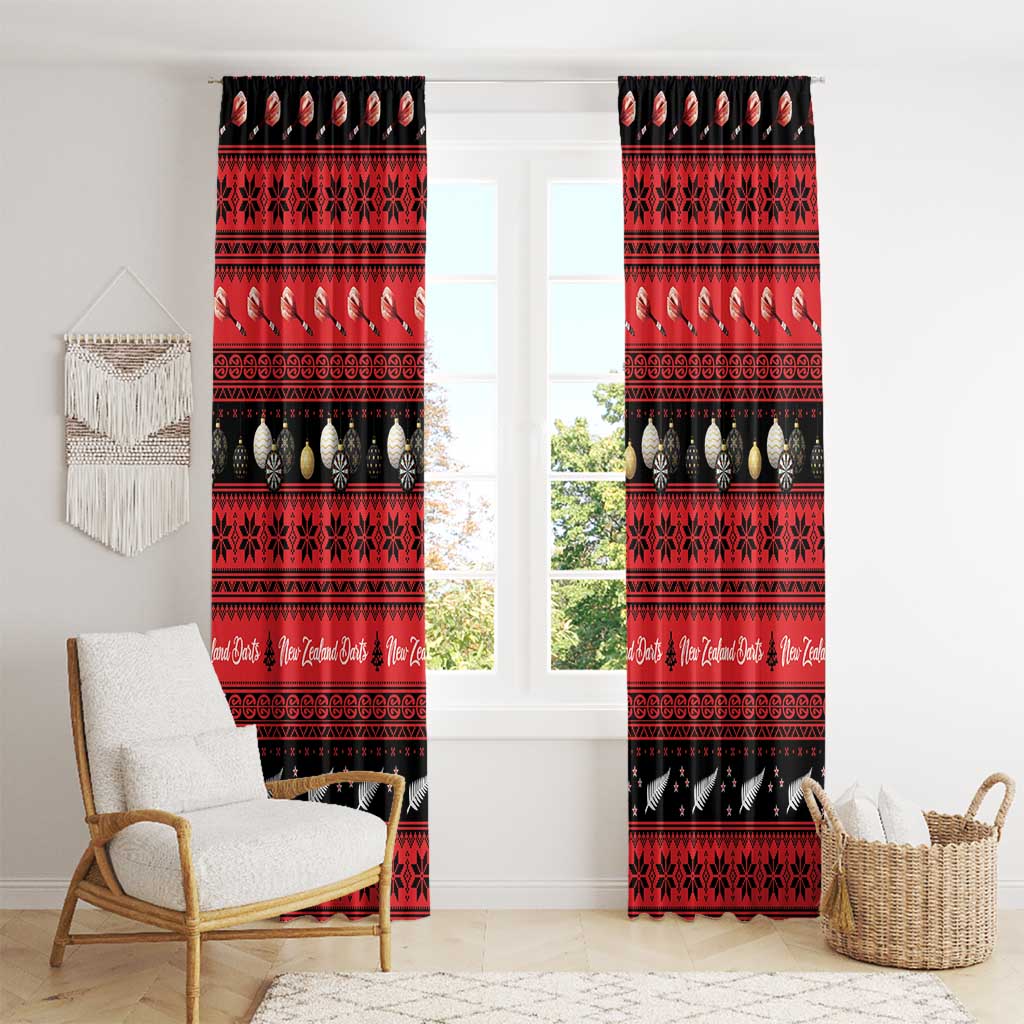 New Zealand Darts Christmas Window Curtain Merry Xmas Aotearoa Maori Red - Vibe Hoodie