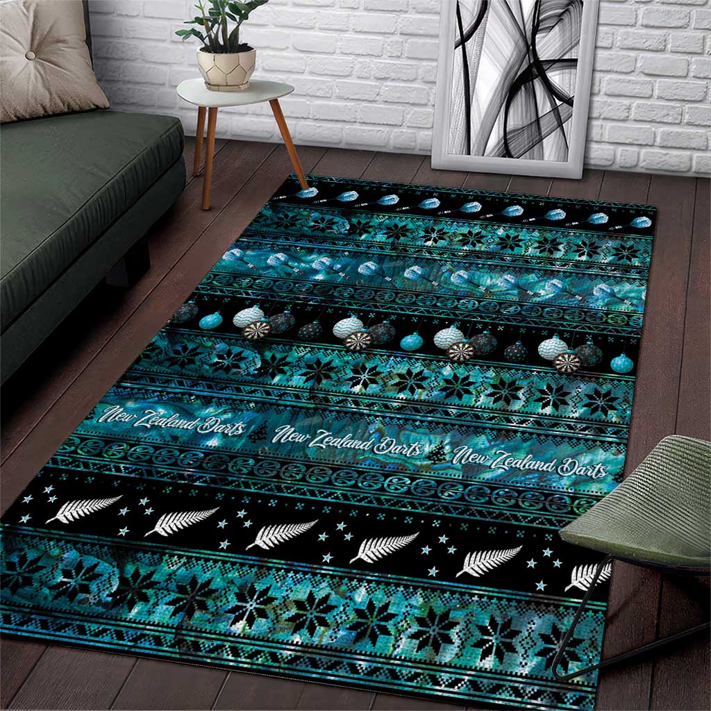 New Zealand Darts Christmas Area Rug Merry Xmas Aotearoa Maori Paua Shell - Vibe Hoodie