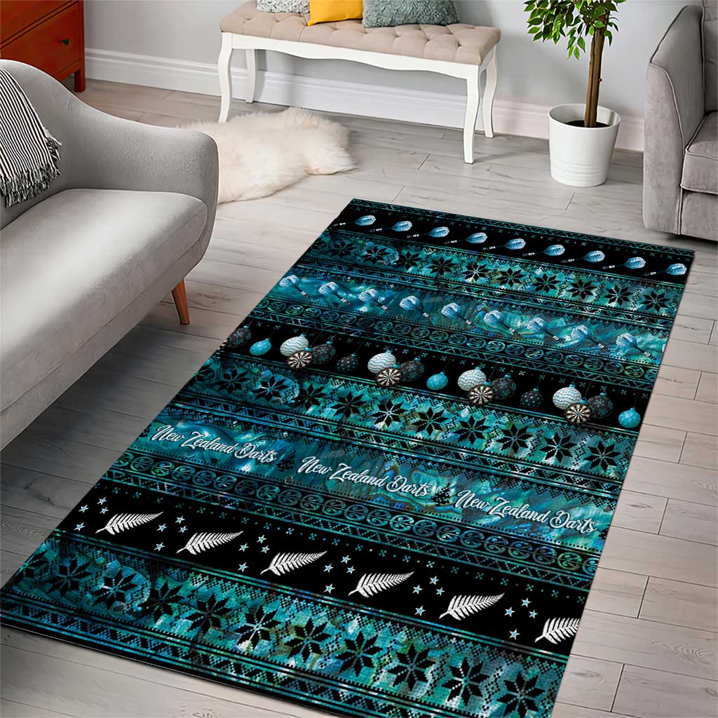New Zealand Darts Christmas Area Rug Merry Xmas Aotearoa Maori Paua Shell - Vibe Hoodie