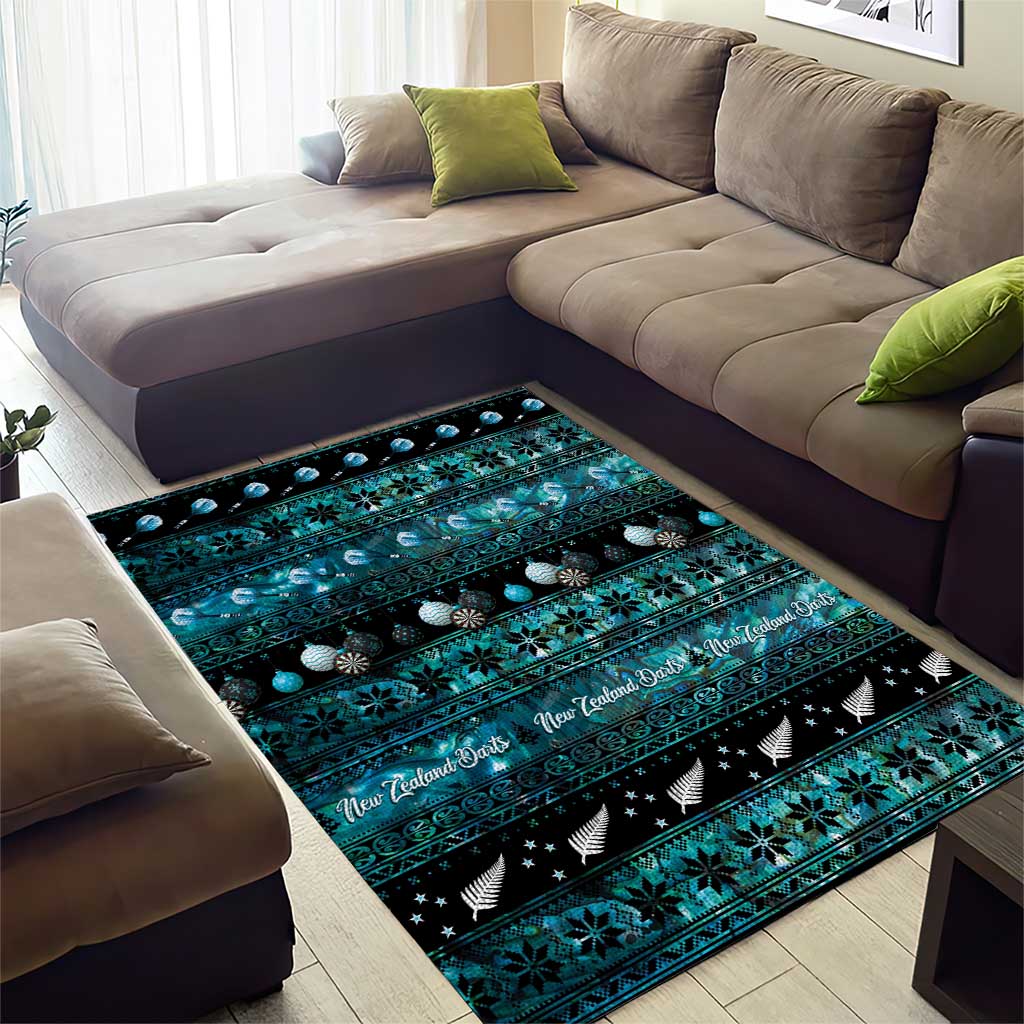 New Zealand Darts Christmas Area Rug Merry Xmas Aotearoa Maori Paua Shell - Vibe Hoodie