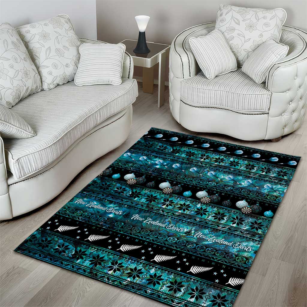 New Zealand Darts Christmas Area Rug Merry Xmas Aotearoa Maori Paua Shell - Vibe Hoodie